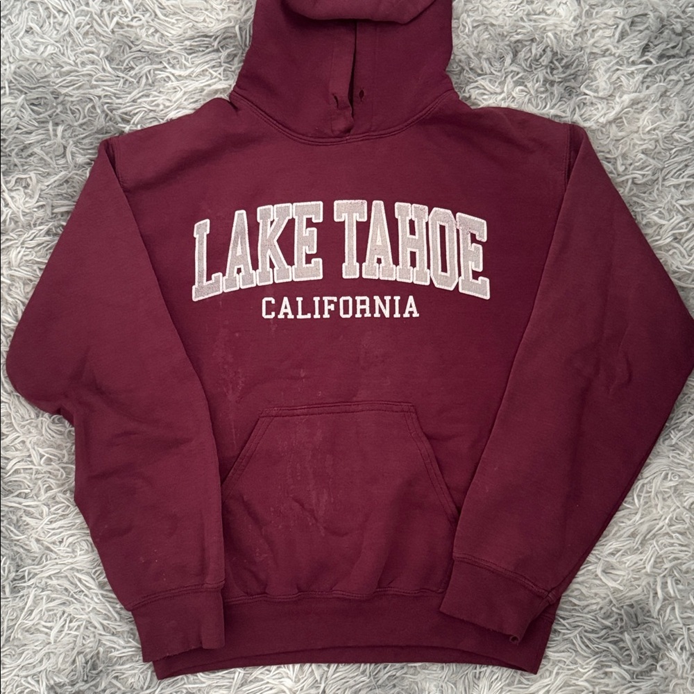 Gildan Maroon Heavy Blend Lake Tahoe Hoodie (S)